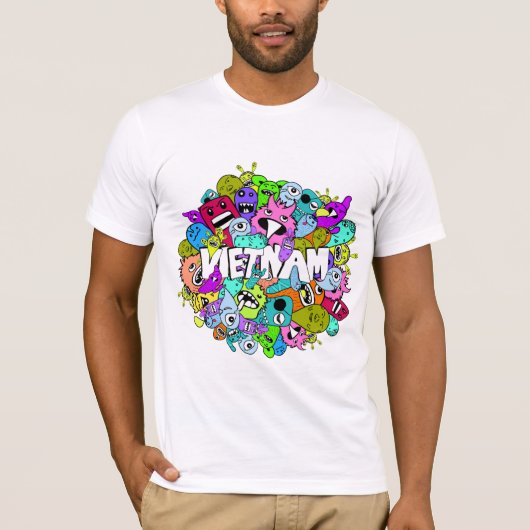 Viëtterle hipster kleurrijke achtergrond t-shirt (Voorkant)