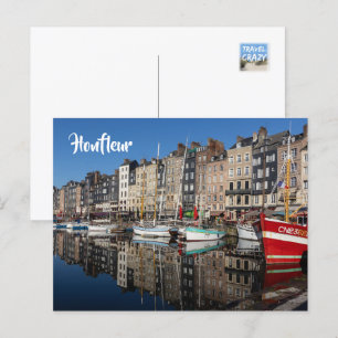 Vieux Bassin, (Oude Haven) Honfleur, Frankrijk Feestdagenkaart