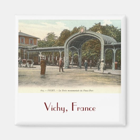 Vieux Parc, Vichy, Frankrijk Vintage Magneet (Voorkant)