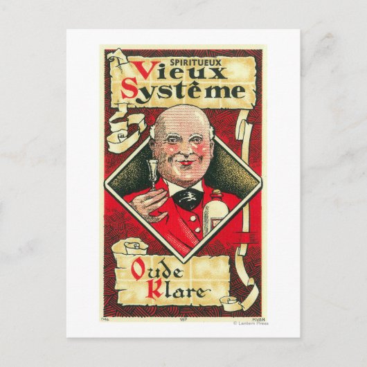 Vieux Systeme Wine LabelEurope Briefkaart (Voorkant)