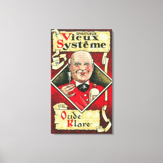 Vieux Systeme Wine LabelEurope Canvas Afdruk (Voorkant)