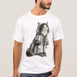 View Cat in Authentic Embroidered Selham T-shirt