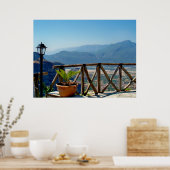 View from the balcony in Meteora Greece Poster (Keuken)