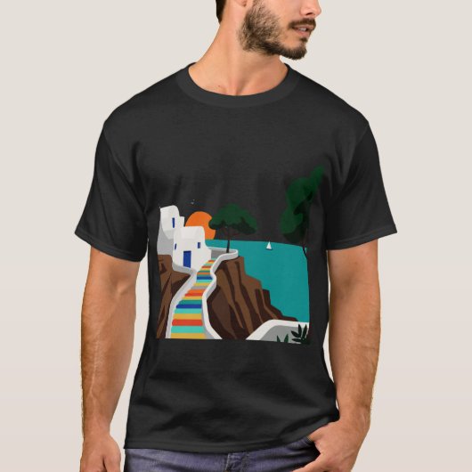 View of a Greek island boy T-shirt (Voorkant)