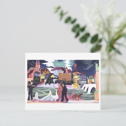 View of Basel and the Rhine by Kirchner Briefkaart (Staand voorkant)