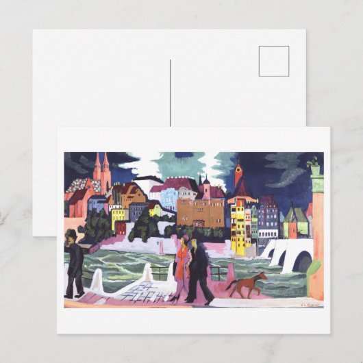 View of Basel and the Rhine by Kirchner Briefkaart (Voorkant / Achterkant)