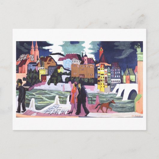 View of Basel and the Rhine by Kirchner Briefkaart (Voorkant)