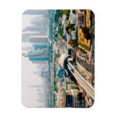 View of city metro line and skyscrapers magneet (Verticaal)