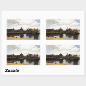 View of Delft by Johannes Vermeer Rechthoekige Sticker (Vel)