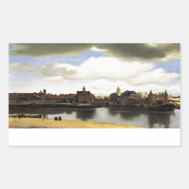 View of Delft by Johannes Vermeer Rechthoekige Sticker