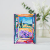 View of Lavender Fields in Summer. Painting Briefkaart (Staand voorkant)