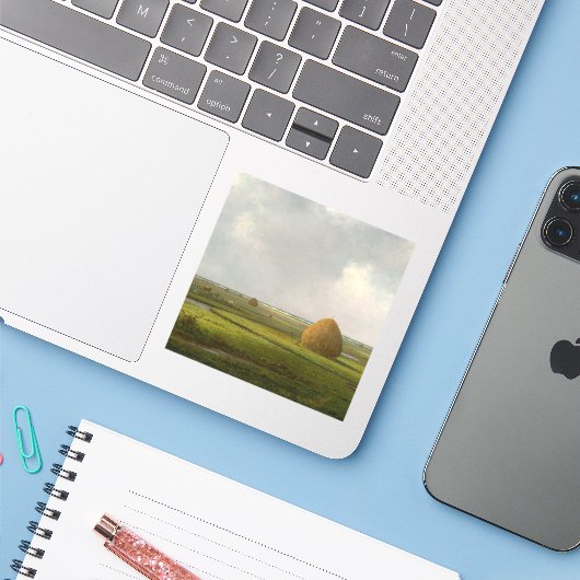 View of Marshfield, 1876 by Martin Johnson Heade Sticker (Laptop met iPhone)