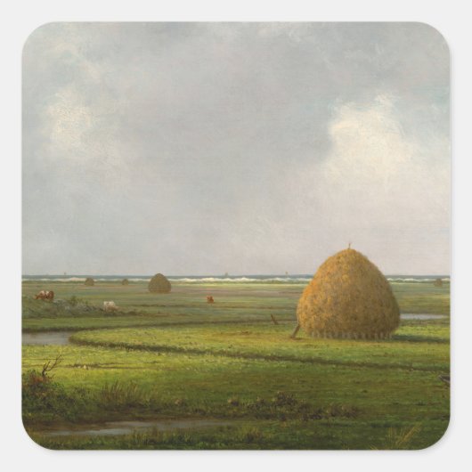 View of Marshfield, 1876 by Martin Johnson Heade Vierkante Sticker (Voorkant)