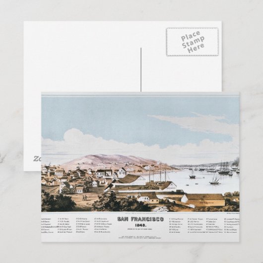 View Of San Francisco, 1849 Briefkaart (Voorkant / Achterkant)