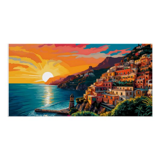 View of the Amalfi coast Italy Perfect Poster (Voorkant)