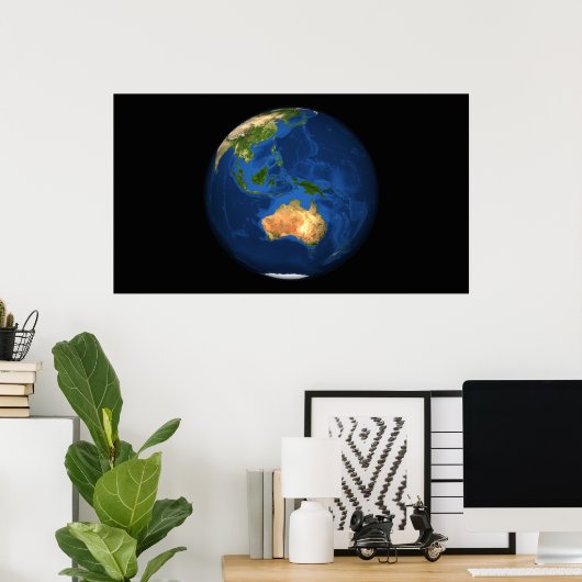 View of the full Earth showing Indonesia, Ocean Poster (Thuiskantoor)