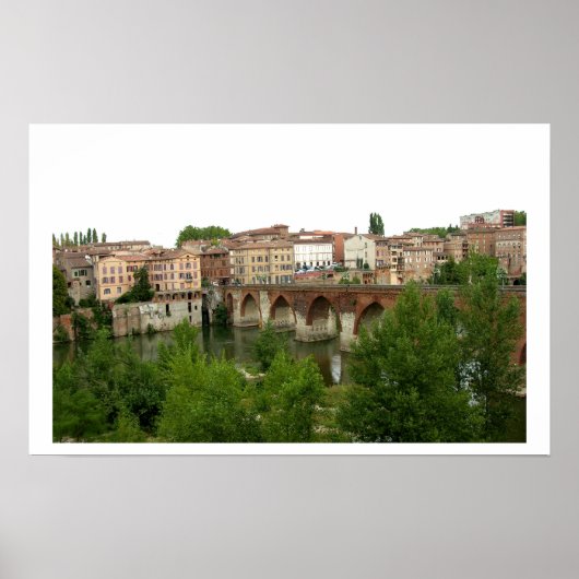 View of the old bridge (photo) poster (Voorkant)