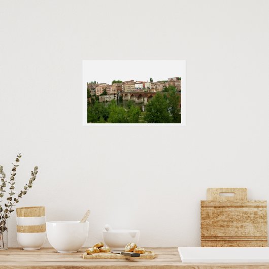 View of the old bridge (photo) poster (Keuken)