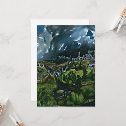 View of Toledo by El Greco Kaart (Voorkant / Achterkant in situ)