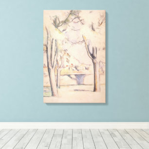 View Thru the Trees door Paul Cezanne, Vintage Kun Canvas Afdruk