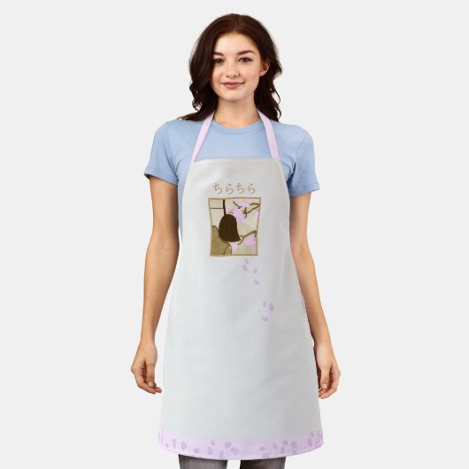 Viewing Cherry Blossoms Apron Schort (Gedragen)