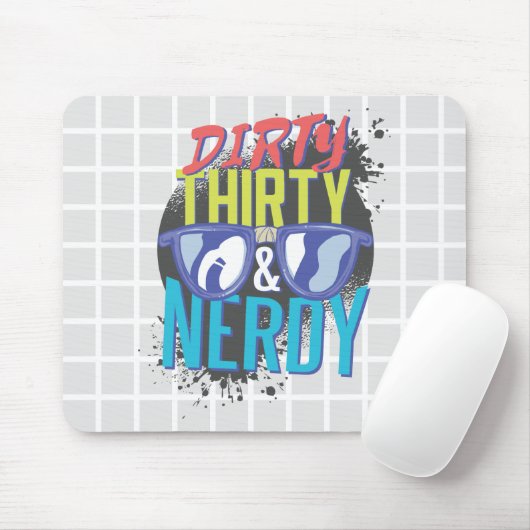 Vieze Dertig & Nerdy Grid Muismat (Met muis)
