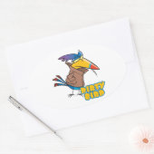 vieze vogel stoute cartoon ovale sticker (Envelop)