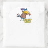 vieze vogel stoute cartoon ovale sticker (Tas)