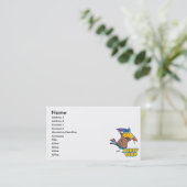 vieze vogel stoute cartoon visitekaartje (Staand voorkant)