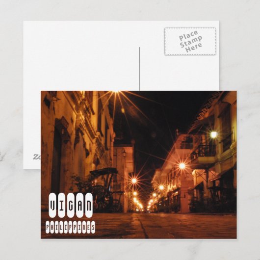 Vigan in Ilocos Sur Filipijnen Briefkaart (Voorkant / Achterkant)