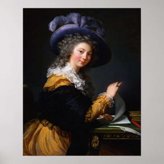 Vigée Le Brun - Dame die een brief vouwt Poster (Voorkant)