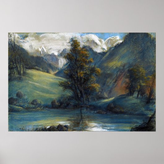 Vigée Le Brun - Meer van Challes en Mont Blanc Poster (Voorkant)