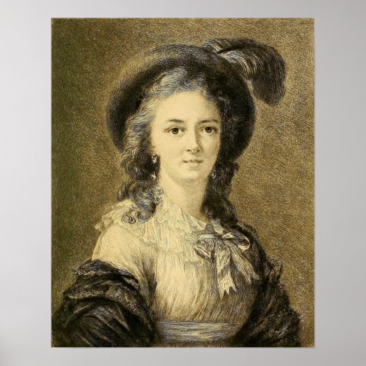 Vigée Le Brun - schets van de vrouw Poster (Voorkant)