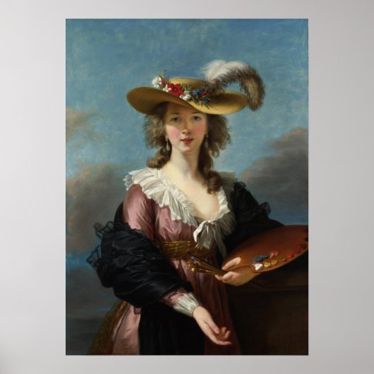 Vigée le brun - zelfportret in een rietje Pet Poster (Voorkant)