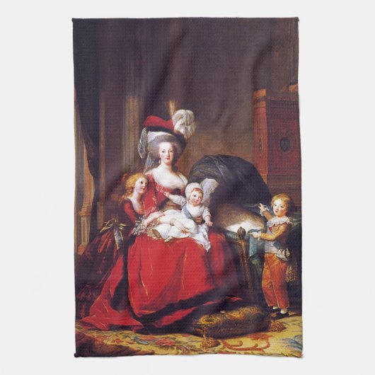 Vigée-Lebrun - Marie Antoinette en haar kinderen Theedoek (Verticaal)