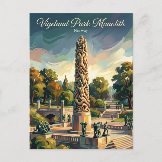Vigeland Park Noorwegen Briefkaart (Voorkant)