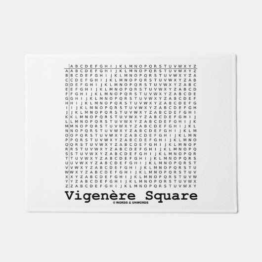 Vigenère Square Cryptography Tabula Rasa Deurmat (Voorkant)