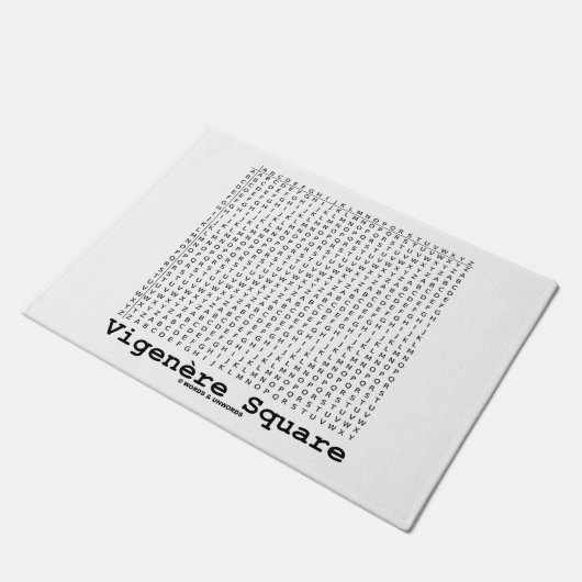 Vigenère Square Cryptography Tabula Rasa Deurmat (Schuin)