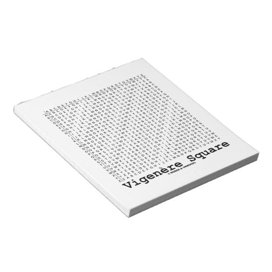 Vigenère Square (Cryptography Tabula Rasa) Notitieblok (Schuin)