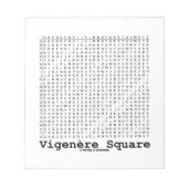 Vigenère Square (Cryptography Tabula Rasa) Notitieblok (Voorkant)