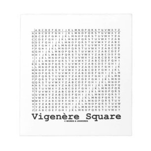 Vigenère Square (Cryptography Tabula Rasa) Notitieblok