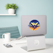 Vighter Jet Plane Sticker (Laptop op bureau)