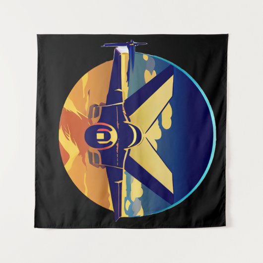 Vighter Jet Plane Wandkleed (Voorkant (horizontaal))