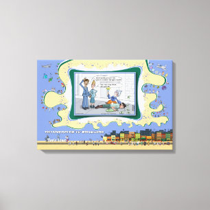 Vigil-Auntie Absurd Woordspel Humor 24x16 Canvas Afdruk
