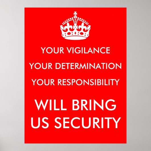 Vigilance, Determination & Responsibility Poster (Voorkant)
