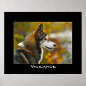VIGILANCE Grey Wolf Art Poster (Voorkant)