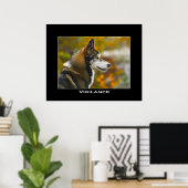 VIGILANCE Grey Wolf Art Poster (Thuiskantoor)