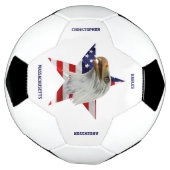 Vigilant Bald Eagle, de Amerikaanse vlag, Star Voetbal (Gedraaid)