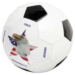 Vigilant Bald Eagle, de Amerikaanse vlag, Star Voetbal