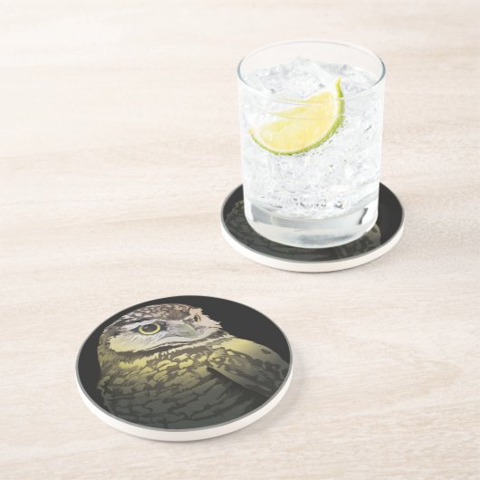 Vigilant Digital Owl Zandsteen Onderzetter (Zijkant)